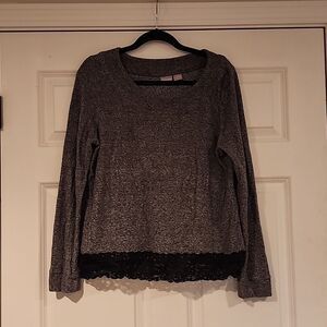 Gray And Black Chicos sweater Top 8/10
